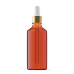 100ml 3 oz Amber glass dropper bottle. Isolated