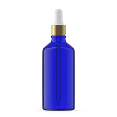 100ml 3 oz blue glass dropper bottle. Isolated