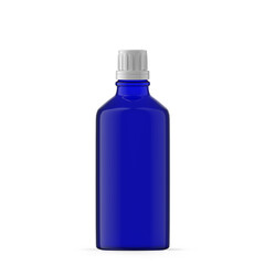 100ml 3 oz blue glass essential oil bottle. Isolated