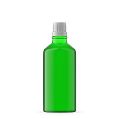 100ml 3 oz green glass essential oil bottle. Isolated