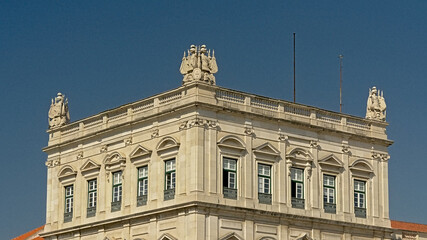 Fototapeta na wymiar Architecture detail of Lisbon museum at Praca do comercio, Lisbon