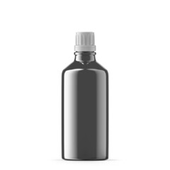 100ml 3 oz silver glass essential oil bottle. Isolated