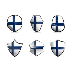 Finland Shield set vector art illustration