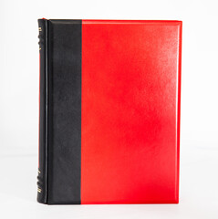 Isolated red book on white background