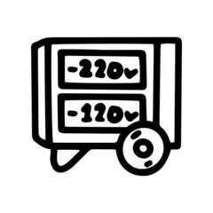 air heater with different voltage line vector doodle simple icon