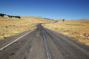 road to Gobeklitepe where the world's first and biggest temple is located