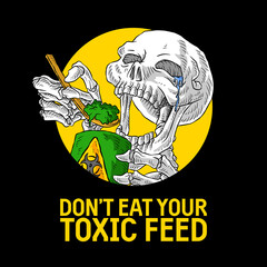 Skull illustration of toxic feed