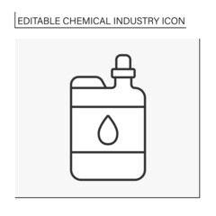  Gasoline canister line icon. Production of fuel oils, gasoline, petrol for transport. Chemical industry concept. Isolated vector illustration. Editable stroke