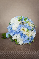 Tender Bride's bouquet in blue and white colors