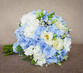 Tender Bride's bouquet in blue and white colors