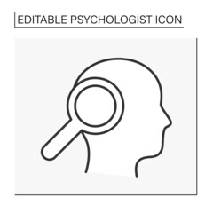  Consultation line icon. Brain research. Psychologist concept. Isolated vector illustration. Editable stroke