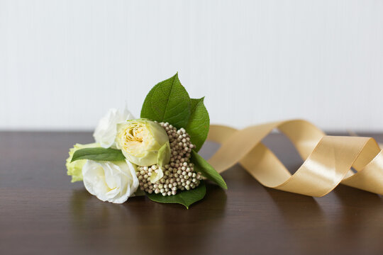 Wedding buttonhole from tender rose flowers
