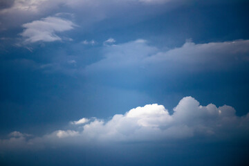 blue sky with contrasting clouds