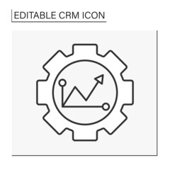 Graph line icon. Sales level research. CRM concept. Isolated vector illustration. Editable stroke