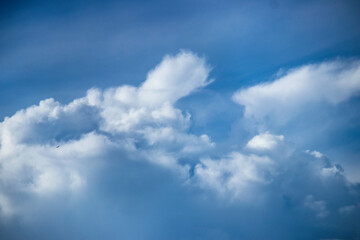 blue sky with contrasting clouds