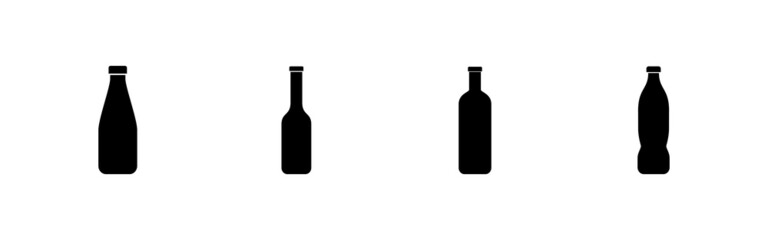 Bottle icons set. bottle sign and symbol