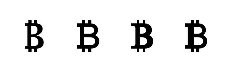 Bitcoin icons set. bitcoin sign and symbol. payment symbol. cryptocurrency logo