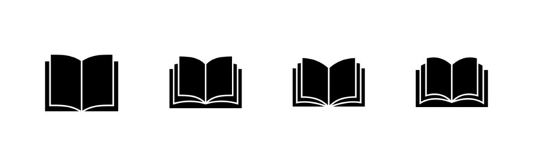 Book icons set. open book sign and symbol. ebook icon