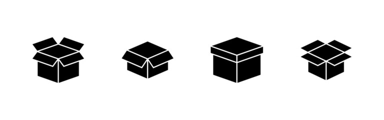 Box icons set. box sign and symbol, parcel, package