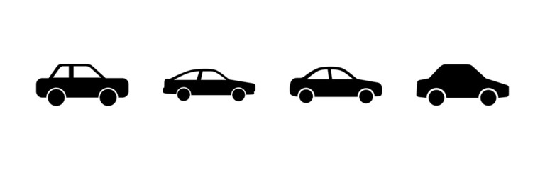 Fototapeta premium Car icons set. car sign and symbol. small sedan