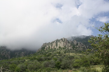 clouds over mountain
