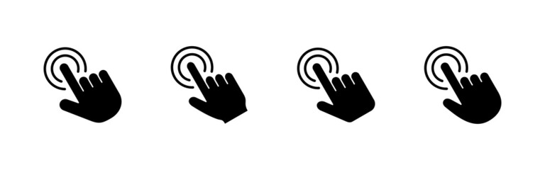 Hand click icons set. pointer sign and symbol. hand cursor icon