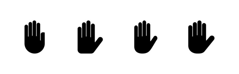 Obraz premium Hand icons set. hand sign and symbol. palm