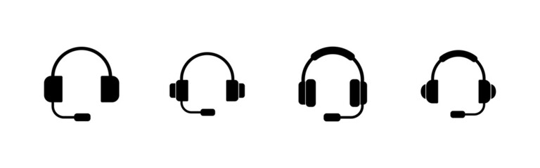 Fototapeta premium Headphone icons set. Headset sign and symbol
