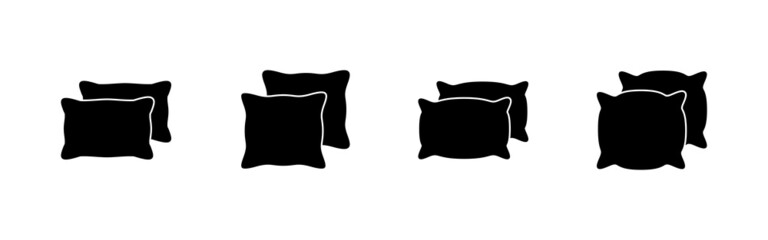 Pillow icons set. Pillow sign and symbol. Comfortable fluffy pillow