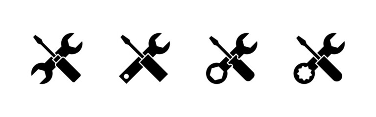 Repair tools icons set. tool sign and symbol. setting icon. Wrench and screwdriver. Service