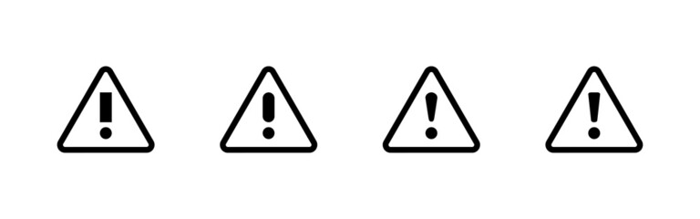 Exclamation danger icons set. attention sign and symbol. Hazard warning attention sign