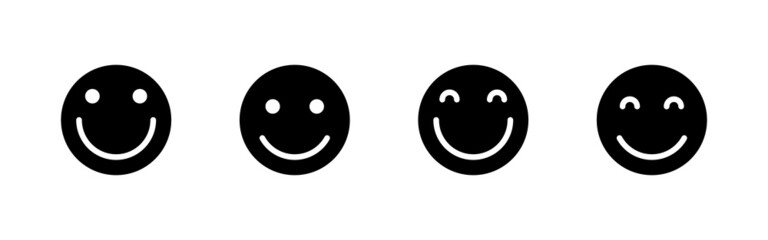 Smile icons set. smile emoticon icon. feedback sign and symbol