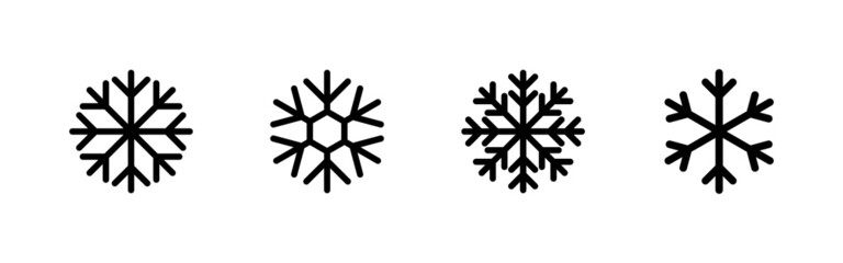 Snow icons set. snowflake sign and symbol