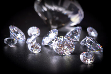 brilliant diamond on black background