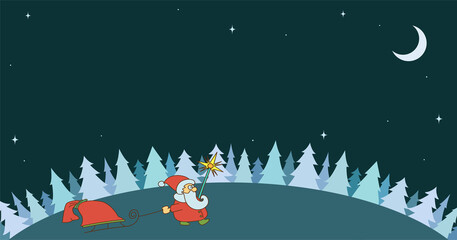 Vector illustration of Christmas background. Template for Christmas banner