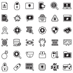 Hacker Icons. Line With Fill Design. Vector Illustration.