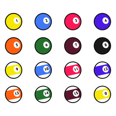 ball billiard vector line for web, presentation, logo, Icon Symbol.