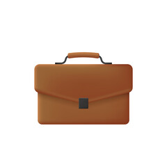 3d cute realistic briefcase business management development project professional corporate