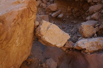 Hiking in Maale Amram ascent, south Israel 