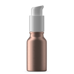 15ml Rose Gold Glass Pump Bottle. Isolated