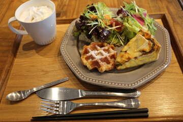 waffle, breakfast