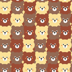 Seamless pattern cute cartoon of bears. cute wallpaper for kids, fabric print and gift wrapping paper
