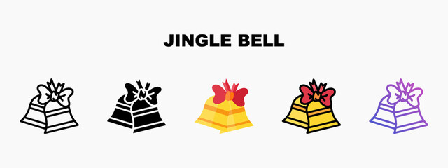 Jingle Bell icon designed in outline flat glyph filled line and gradient. Perfect for website mobile app presentation and any other projects. Enjoy this icon for your project.