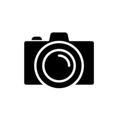 Camera icon. Vector graphic glyph style isolated on white background