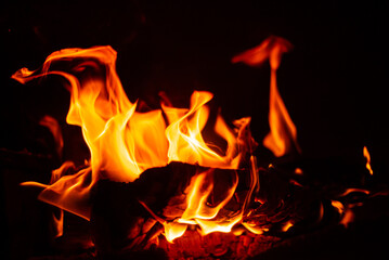 Fototapeta premium fire on the black background