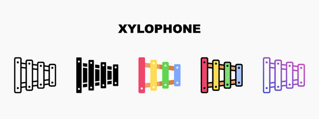 Xylophone icon designed in outline flat glyph filled line and gradient. Perfect for website mobile app presentation and any other projects. Enjoy this icon for your project.