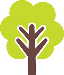 Obraz premium Tree icon cute logo design