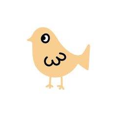 vector color doodle cartoon bird icon, isolated