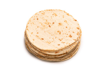 Grilled pitta bread isolated on white background.