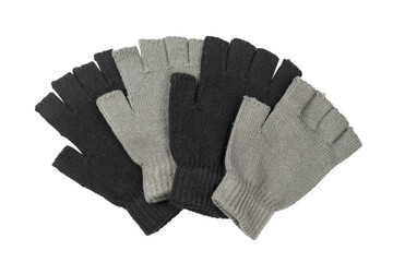 Black gloves isolated on a white background.